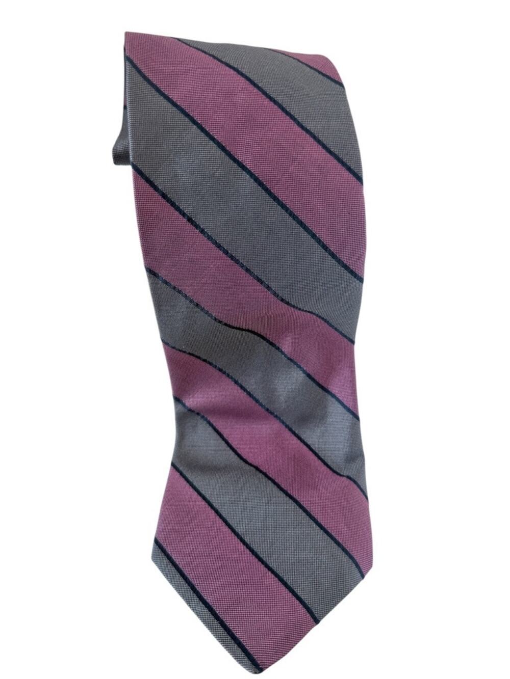 Breuer Hand Made 100% Silk Neck Tie France Luxury Stripe Classic Power Career